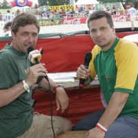 Gemeinsam mit Martin Lang beim Beachsoccer auf der Donauinsel © Archiv